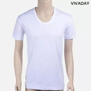 VIVADAY-AB95 면100 백색 남성반팔런닝 - 110호 W704A16