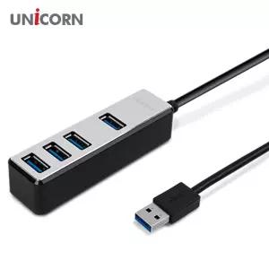 (유니콘)4포트 무전원 USB3.1허브 메탈소재1.8M케이블랜케이블 랜선 스위칭 5포트 기가 다용도 네트워크 인