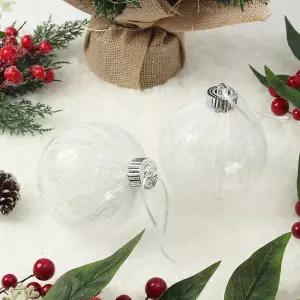 Jdt 시스루 레이스 장식볼 2p 10cm 화이트플라워트리악세사리 액세서리 소품 트리볼 크리스마스