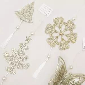 Jdt 블링 랜덤박스 눈결정 리본 트리 오너먼트 5p성탄절장식볼 크리스마스소품 크리스마스볼 성탄볼 장식볼