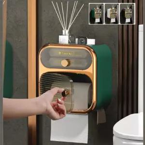 방수 휴지 디스펜서 수납함 화장실 화장지 케이스걸이 욕실용품 두루마리 선반 방습