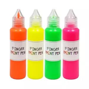 핑거 페인트펜 형광 아네모네 세트 (50ml x 4색)유아물감 미술놀이 놀이