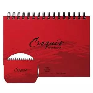 하드커버 스케치북 A4 드로잉 노트 80매 크로키 수채화용지 레드 색상 (WFKKLSY)