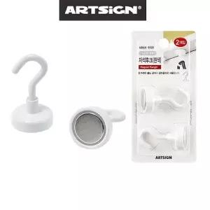 백색 초강력 네오디움 자석후크 소형25mm2개 행거 (WFKNGHT)