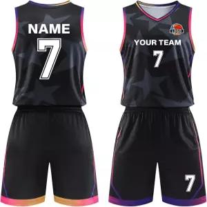 로고가 있는 커스텀 농구 유니폼 세트 이름 번호 팀 남성용 맞춤형