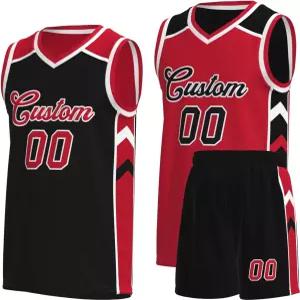 남성/청소년용 커스텀 리버서블 농구 유니폼 - 인쇄된 팀 이름 번호 로고 맞춤 제작