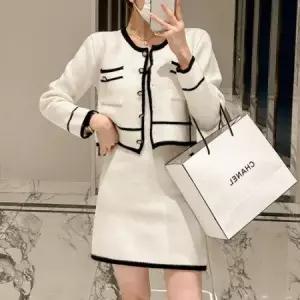 [캣츠원피스][캣츠원피스]트위드가디건 니트원피스 투피스set