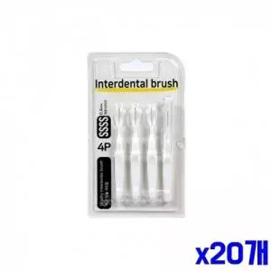 WL 고강도 와이어 치간칫솔 I형 4P 0.4mm 화이트 x20개
