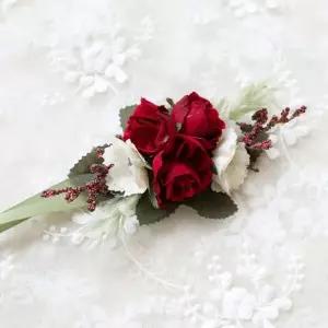 레드 블룸 꽃팔찌 웨딩 브라이덜샤워 조화