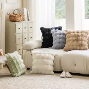 빅무드 버블밍크 퍼 쿠션 인테리어 소파쿠션 커버