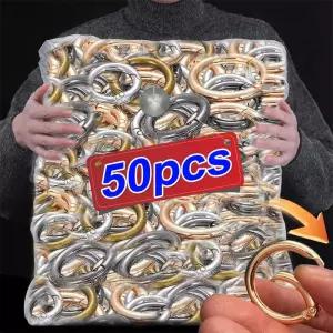 1050pcs DIY 쥬얼리에 대 한 O 링 스프링 Clasps 오픈 라운드 Carabiner 키 체인 가방 클립 후크 개 버클