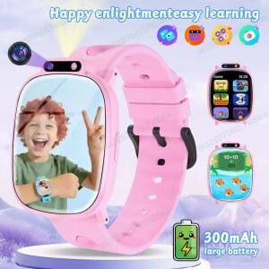 어린이 스마트워치 HD 카메라 비디오 녹화 학습 카드 플래시라이트 18가지 게임 계산기 맞춤형 시계 화면 생일 선물 남아 여아
