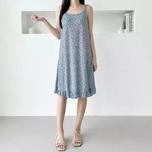 여름 여성 실내복원피스 끈나시원피스 잠옷 시원한