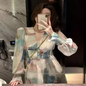 스모크밴딩 여자원피스추천 버튼 미니원피스 쉬폰원피 WD8C786