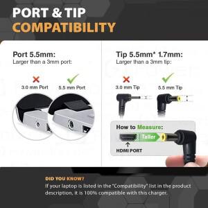 호환 에이서 아스파이어 노트북용 AC 충전기  A315  시리즈  65W