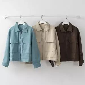 [다잇템] 여성 환절기 카라포켓 세무 집업자켓