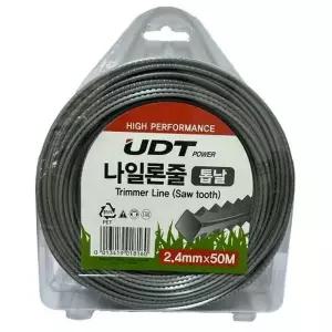 UDT예초기액세서리나일론줄 1EA 2.4mm-50M(톱 날형)