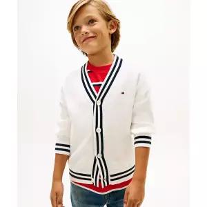 타미힐피거 TOMMY HILFIGER KIDS 바시티 립 브이넥 니트 가디건 T42G1WCD110BT2YA8 617445