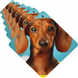 자동차 공기 청정기 카드 세트 6개 오래 지속되는 닥스훈트 개 향 걸이 액세서리 미러 데코 펜던트 옷장