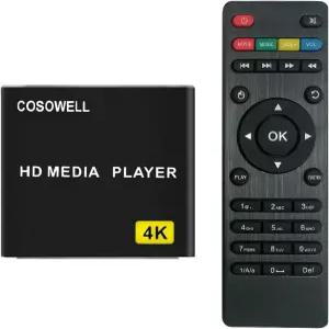 USB 드라이브 및 SD용 COSOWELL 4K 미디어 플레이어 HDMI/AV 출력의 울트라 HD 디지털 사이니지 H.265