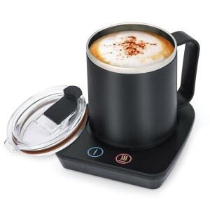 15온스 머그 세트가 포함된 보바가 커피 워머, 홈 오피스 책상용 3가지 온도 설정이 가능한 전기 커피잔 코코아 티 캔들 선물용 자동 차단 기능이 있는 스마트 워머