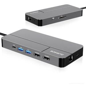 AUIMCE Mac 도킹 스테이션 듀얼 모니터 2 HDMI, MacOS 및 Windows 노트북 구현 MST, 호환되는 Pro /Air M1 /M2 /M3 /M4 칩, 모든 USB C 컴퓨터를 위한 4K 디스플레이