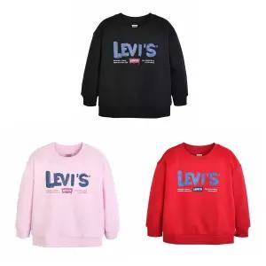 매장정품 LEVI'S 리바이스 리바이스키즈 V254SW132P, V254SW332P - LVC데님패턴로고기모풀오버맨투맨 99100