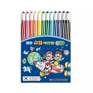 고품질 지구 슈퍼 색연필 12색 지구색연필 샤프식색연필 지구화학색연필 줄무늬색연필 WFIQA6O