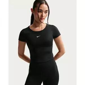 [나이키]원 피티드 여성 드라이 핏 반팔 크롭 탑 - 블랙화이트 FN2805-011 313698