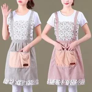 여아 어린이집 교사 꽃무늬 프릴 원피스 에이프런