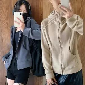 여성 후드 퍼집업 포켓 스타일 캐주얼 후리스 자켓
