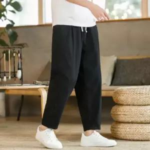 남자 밴딩 9부 린넨 팬츠 9부바지 허리밴딩