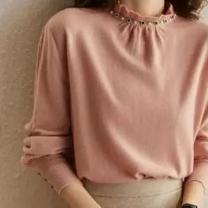 스웨터 니트 니트티 반목 데일리 큐빅진주 이너 간절기 보온