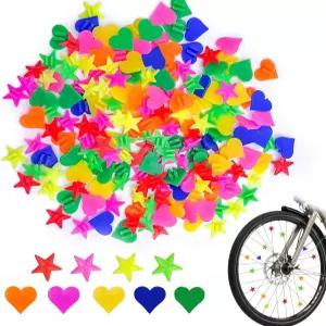 OWMOSYX 180피스 자전거 휠 스포크 비즈 플라스틱 클립 액세서리 여아를 위한 화려한 장식