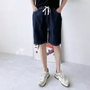 남자 청린넨 와이드 반바지 밴딩 팬츠 DM2512161278