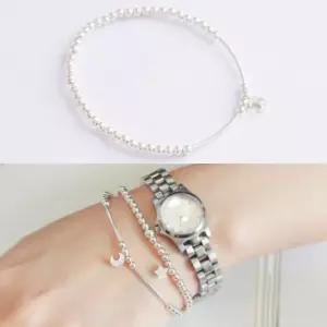 실버 스틱 팔찌선물 펜던트 우레탄 팔찌 초승달 포인트 볼 은 1W02E98726