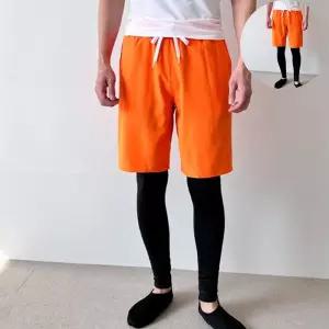 남성반바지 남자 래쉬가드 반바지 레깅스 수영복 팬츠 주황 세트