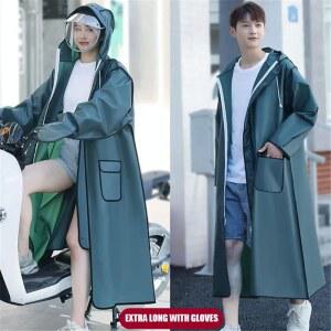 낚시우비 야외 판초 긴 레인 코트 낚시 성인 후드 남성 여성 방수 웨어 두꺼운 EVA 여행 캠핑