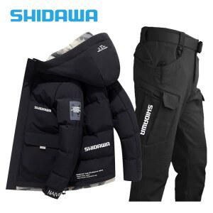 낚시우비 남성용 방풍 방한 다운 재킷 등산 캠핑 방수 따뜻한 바지 투피스 세트 낚시 가을 겨울 신상