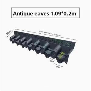 짙은 회색 골동품 처마 타일  통합 벽 파빌리온