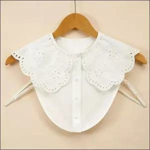 [골드스마일]빅 펀칭 카라 페이크 넥케이프 오피스 이너카라 자수