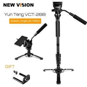 Yunteng VCT-288 카메라 모노포드 + 유체 팬 헤드 Canon Nikon 및 모든 DSLR용 1/4