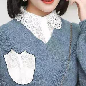 여성 펀칭 레이스 페이크 블라우스 원피스 카라 셔츠 넥케이프 페이크카라 레이스카라