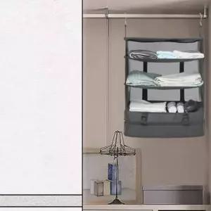 [골드스마일]압축 여행용 접이식 옷걸이 포켓 수납 파우치 옷정리 다용도 정리함