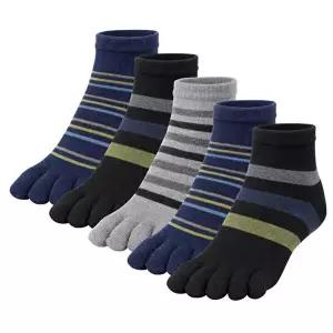 [유니미스]5켤레 세트 유니미스 남성 국산 순면 링글 발가락양말 단목