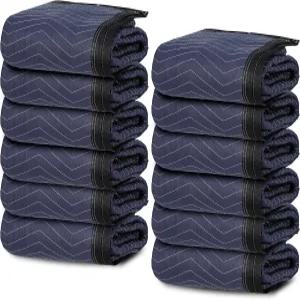 사이쿨 12 이동 포장 담요 80인치 x 72인치35파운드/dz 무게 가구 보호용 전문 퀼트 배송 패드 다크 블루