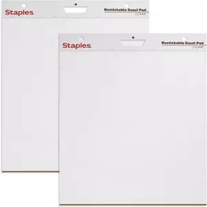 스테이플스 스틱 이젤 패드 25인치 X 30인치 화이트 30매 /패드 2매 /Ct