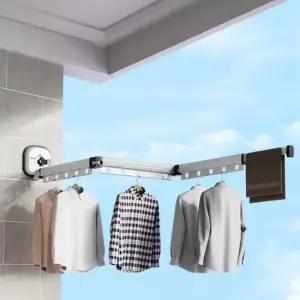 무타공 흡착 빨래건조대 행거 걸이 세탁물 건조 거치대 원룸빨래건조대 베란다빨래건조대