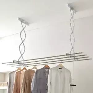 실내용 다층 빨래건조대 베란다용 천장 행거 봉 베란다빨래건조대 빨래걸이 베란다건조대