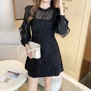 코디피셜 블랙스완 레이스 긴팔 미니원피스 (KYR-WFHJ2RH)